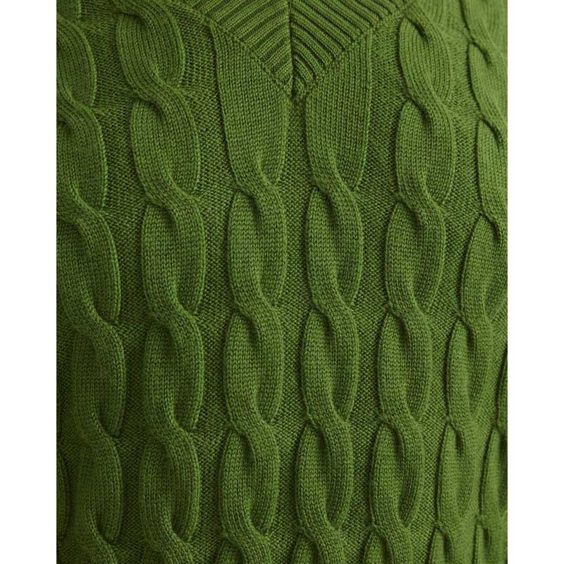 Sportscraft Merino Cable V-Neck Sweater image number 2